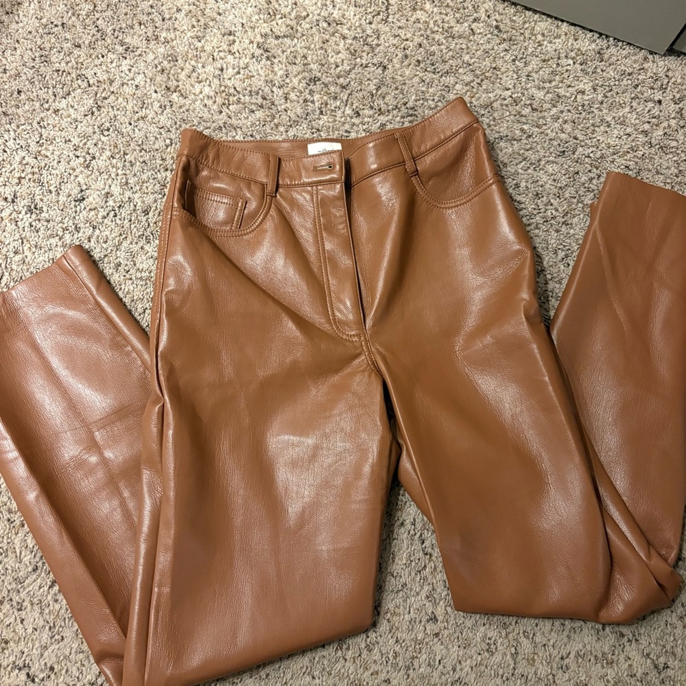 Aritzia Wilfred Melina Pant in Cognac